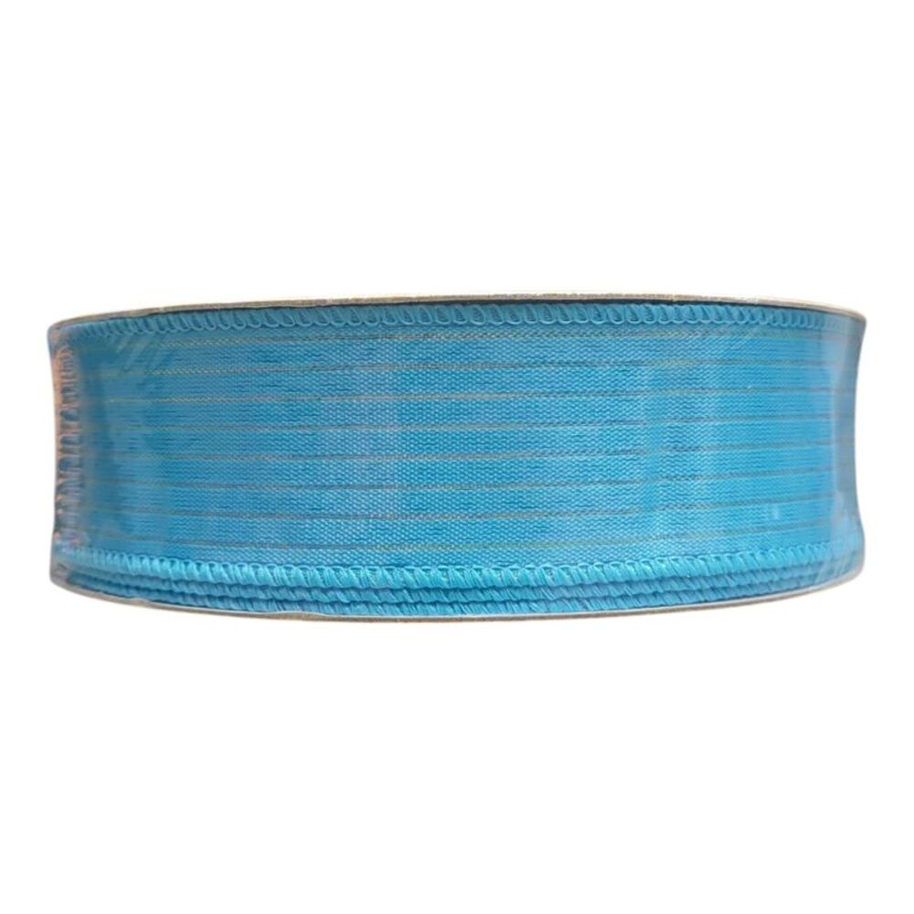 Member's Mark Wired Edge Premium Spring Ribbon, 1.5in Wide x 50yds - Blue Stripe